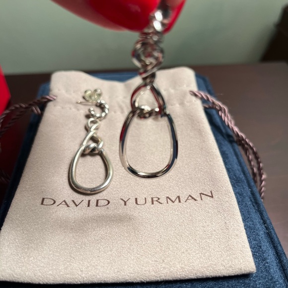 DAVID YURMAN 925 STERLING SILVER CONTINUANCE EARRINGS. Own 2 styles in 1 - Picture 2 of 2
